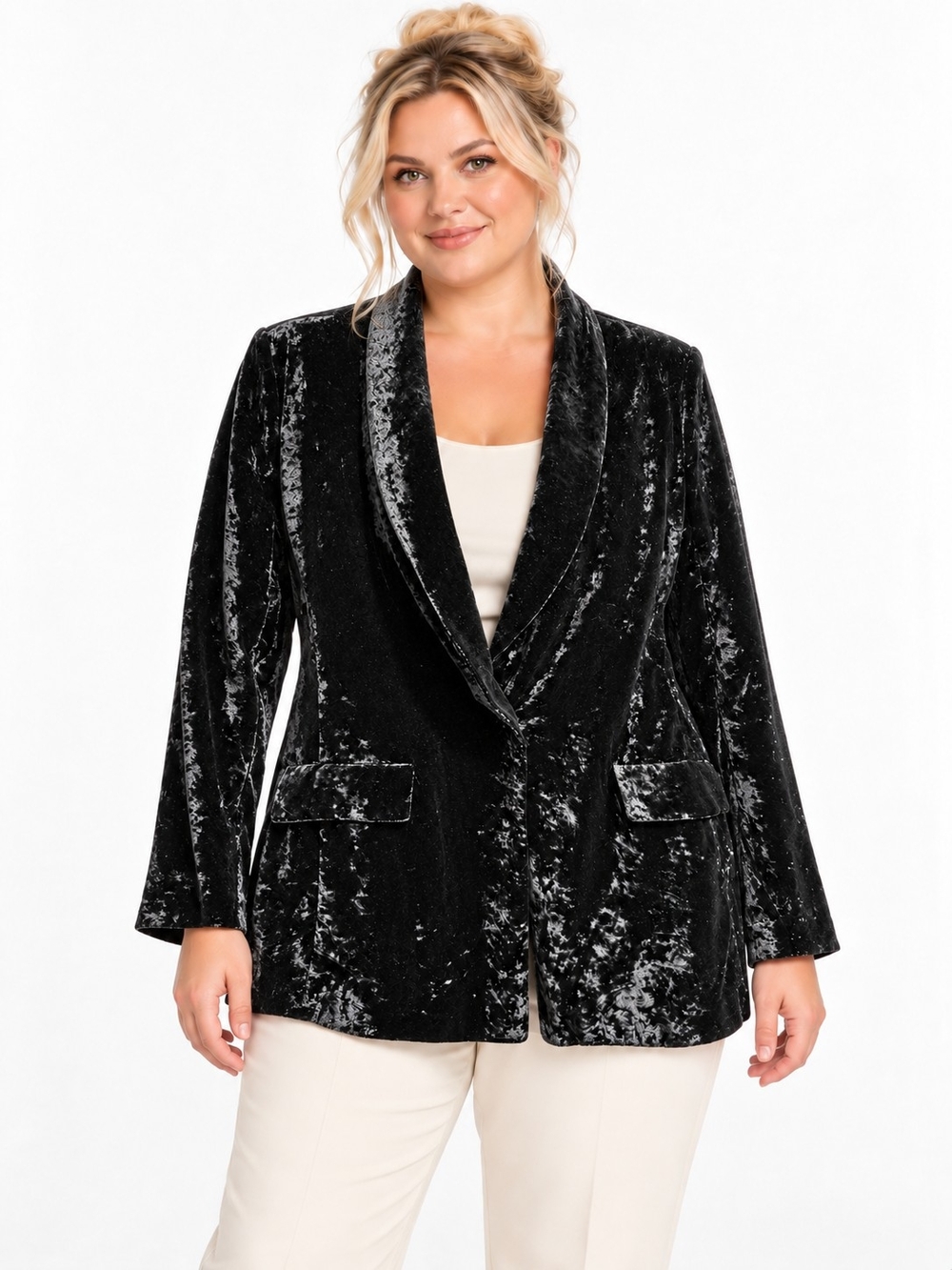 CaBi Velvet Blazer Jacket - Black